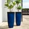 Glitzhome® Oversized Gradient Faux Ceramic Tall Plastic Planters, 2ct.